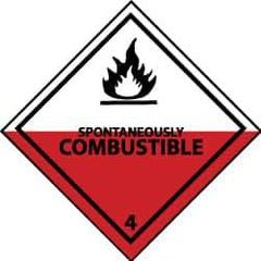 NMC - Spontaneously Combustible DOT Shipping Label - 4" High x 4" Wide - Eagle Tool & Supply