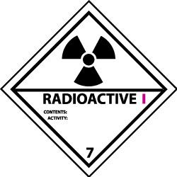 NMC - Accident Prevention Label - Legend: Radioactive I Contents: Activity:, English, Black, Magenta & White, 4" Long x 4" High, Sign Muscle Finish - Eagle Tool & Supply