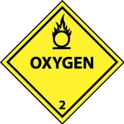 NMC - Oxygen DOT Shipping Label - 4" High x 4" Wide - Eagle Tool & Supply