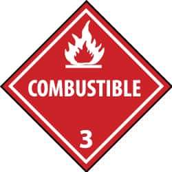 NMC - Combustible DOT Shipping Label - 4" High x 4" Wide - Eagle Tool & Supply