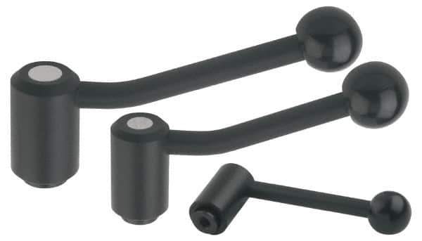 KIPP - M16 x 2.0, 1.3" Hub Diam, Steel Heavy Duty Adjustable Tension Lever with Internal Thread - 5.06" OAL, 3.19" High, 0.91" Hole Depth - Eagle Tool & Supply