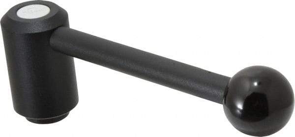 KIPP - 1/2-13, 1.3" Hub Diam, Steel Heavy Duty Adjustable Tension Lever with Internal Thread - 5.3" OAL, 1.85" High, 0.91" Hole Depth - Eagle Tool & Supply