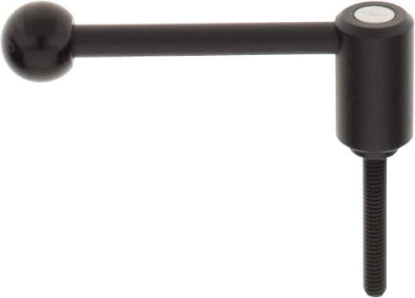 KIPP - 5/16-18, 0.94" Hub Diam, Steel Threaded Stud Adjustable Tension Lever with 0° Handle - 1.97" Stud Length, 3.62" OAL, 1.46" High - Eagle Tool & Supply