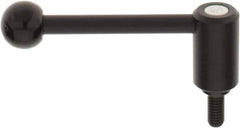 KIPP - 3/8-16, 0.94" Hub Diam, Steel Threaded Stud Adjustable Tension Lever with 0° Handle - 0.78" Stud Length, 3.62" OAL, 1.46" High - Eagle Tool & Supply