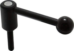 KIPP - 3/8-16, 0.94" Hub Diam, Steel Threaded Stud Adjustable Tension Lever with 0° Handle - 1.57" Stud Length, 3.62" OAL, 1.46" High - Eagle Tool & Supply