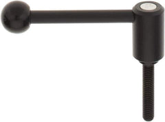 KIPP - 3/8-16, 0.94" Hub Diam, Steel Threaded Stud Adjustable Tension Lever with 0° Handle - 1.97" Stud Length, 3.62" OAL, 1.46" High - Eagle Tool & Supply