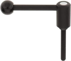 KIPP - 3/8-16, 0.94" Hub Diam, Steel Threaded Stud Adjustable Tension Lever with 0° Handle - 2.36" Stud Length, 3.62" OAL, 1.46" High - Eagle Tool & Supply