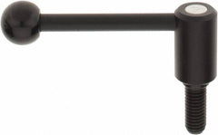 KIPP - 1/2-13, 0.94" Hub Diam, Steel Threaded Stud Adjustable Tension Lever with 0° Handle - 1.18" Stud Length, 3.62" OAL, 1.46" High - Eagle Tool & Supply