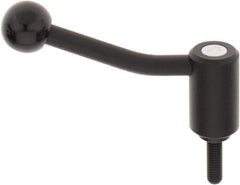 KIPP - M8 x 1.25, 0.94" Hub Diam, Steel Threaded Stud Adjustable Tension Lever with 20° Handle - 0.98" Stud Length, 3.46" OAL, 2.3" High - Eagle Tool & Supply