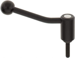 KIPP - M8 x 1.25, 0.94" Hub Diam, Steel Threaded Stud Adjustable Tension Lever with 20° Handle - 1.18" Stud Length, 3.46" OAL, 2.3" High - Eagle Tool & Supply