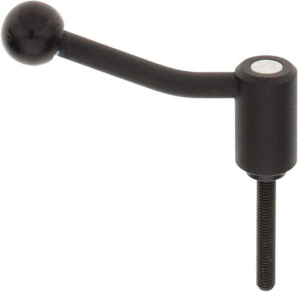 KIPP - M8 x 1.25, 0.94" Hub Diam, Steel Threaded Stud Adjustable Tension Lever with 20° Handle - 1.97" Stud Length, 3.46" OAL, 2.3" High - Eagle Tool & Supply