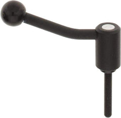 KIPP - M8 x 1.25, 0.94" Hub Diam, Steel Threaded Stud Adjustable Tension Lever with 20° Handle - 1.97" Stud Length, 3.46" OAL, 2.3" High - Eagle Tool & Supply