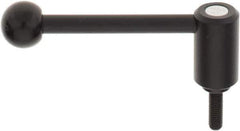 KIPP - M8 x 1.25, 0.94" Hub Diam, Steel Threaded Stud Adjustable Tension Lever with 0° Handle - 0.98" Stud Length, 3.62" OAL, 1.46" High - Eagle Tool & Supply