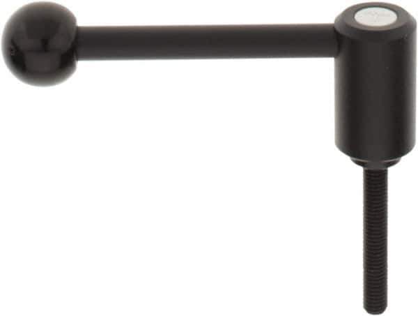 KIPP - M8 x 1.25, 0.94" Hub Diam, Steel Threaded Stud Adjustable Tension Lever with 0° Handle - 1.97" Stud Length, 3.62" OAL, 1.46" High - Eagle Tool & Supply