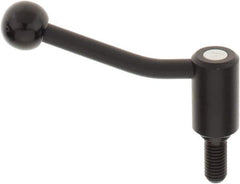 KIPP - M12 x 1.75, 0.94" Hub Diam, Steel Threaded Stud Adjustable Tension Lever with 20° Handle - 0.98" Stud Length, 3.46" OAL, 2.3" High - Eagle Tool & Supply
