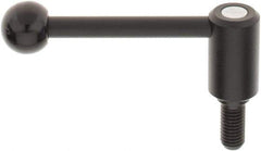 KIPP - M12 x 1.75, 0.94" Hub Diam, Steel Threaded Stud Adjustable Tension Lever with 0° Handle - 0.98" Stud Length, 3.62" OAL, 1.46" High - Eagle Tool & Supply