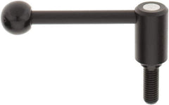 KIPP - M12 x 1.75, 0.94" Hub Diam, Steel Threaded Stud Adjustable Tension Lever with 0° Handle - 1.18" Stud Length, 3.62" OAL, 1.46" High - Eagle Tool & Supply