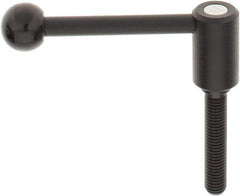 KIPP - M12 x 1.75, 0.94" Hub Diam, Steel Threaded Stud Adjustable Tension Lever with 0° Handle - 2.36" Stud Length, 3.62" OAL, 1.46" High - Eagle Tool & Supply