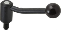 KIPP - 1/2-13, 1.1" Hub Diam, Steel Threaded Stud Adjustable Tension Lever with 20° Handle - 0.78" Stud Length, 4.17" OAL, 2.7" High - Eagle Tool & Supply