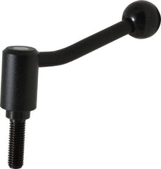 KIPP - 1/2-13, 1.1" Hub Diam, Steel Threaded Stud Adjustable Tension Lever with 20° Handle - 1.57" Stud Length, 4.17" OAL, 2.7" High - Eagle Tool & Supply