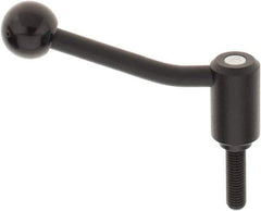 KIPP - M12 x 1.75, 1.1" Hub Diam, Steel Threaded Stud Adjustable Tension Lever with 20° Handle - 1.57" Stud Length, 4.17" OAL, 2.7" High - Eagle Tool & Supply