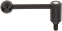 KIPP - M12 x 1.75, 1.1" Hub Diam, Steel Threaded Stud Adjustable Tension Lever with 0° Handle - 0.78" Stud Length, 4.37" OAL, 1.65" High - Eagle Tool & Supply