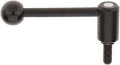 KIPP - M12 x 1.75, 1.1" Hub Diam, Steel Threaded Stud Adjustable Tension Lever with 0° Handle - 1.18" Stud Length, 4.37" OAL, 1.65" High - Eagle Tool & Supply