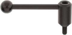 KIPP - 1/2-13, 1.3" Hub Diam, Steel Threaded Stud Adjustable Tension Lever with 0° Handle - 0.98" Stud Length, 5.3" OAL, 1.85" High - Eagle Tool & Supply