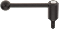 KIPP - 1/2-13, 1.3" Hub Diam, Steel Threaded Stud Adjustable Tension Lever with 0° Handle - 1.18" Stud Length, 5.3" OAL, 1.85" High - Eagle Tool & Supply