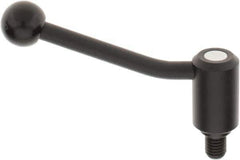 KIPP - 5/8-11, 1.3" Hub Diam, Steel Threaded Stud Adjustable Tension Lever with 20° Handle - 0.78" Stud Length, 5.06" OAL, 3.19" High - Eagle Tool & Supply