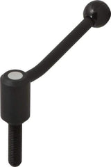 KIPP - 5/8-11, 1.3" Hub Diam, Steel Threaded Stud Adjustable Tension Lever with 20° Handle - 2.36" Stud Length, 5.06" OAL, 3.19" High - Eagle Tool & Supply