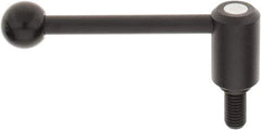 KIPP - 5/8-11, 1.3" Hub Diam, Steel Threaded Stud Adjustable Tension Lever with 0° Handle - 1.18" Stud Length, 5.3" OAL, 1.85" High - Eagle Tool & Supply