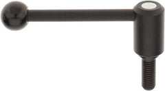 KIPP - 5/8-11, 1.3" Hub Diam, Steel Threaded Stud Adjustable Tension Lever with 0° Handle - 1.57" Stud Length, 5.3" OAL, 1.85" High - Eagle Tool & Supply
