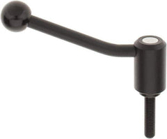 KIPP - M12 x 1.75, 1.3" Hub Diam, Steel Threaded Stud Adjustable Tension Lever with 20° Handle - 1.97" Stud Length, 5.06" OAL, 3.19" High - Eagle Tool & Supply