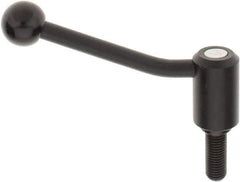 KIPP - M16 x 2.0, 1.3" Hub Diam, Steel Threaded Stud Adjustable Tension Lever with 20° Handle - 1.57" Stud Length, 5.06" OAL, 3.19" High - Eagle Tool & Supply
