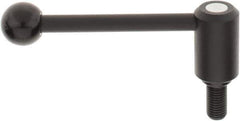 KIPP - M16 x 2.0, 1.3" Hub Diam, Steel Threaded Stud Adjustable Tension Lever with 0° Handle - 1.18" Stud Length, 5.3" OAL, 1.85" High - Eagle Tool & Supply