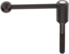 KIPP - M16 x 2.0, 1.3" Hub Diam, Steel Threaded Stud Adjustable Tension Lever with 0° Handle - 3.54" Stud Length, 5.3" OAL, 1.85" High - Eagle Tool & Supply