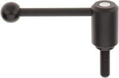 KIPP - 5/8-11, 1.61" Hub Diam, Steel Threaded Stud Adjustable Tension Lever with 0° Handle - 1.97" Stud Length, 5.3" OAL, 2.22" High - Eagle Tool & Supply