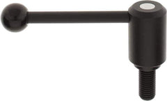 KIPP - 3/4-10, 1.61" Hub Diam, Steel Threaded Stud Adjustable Tension Lever with 0° Handle - 1.57" Stud Length, 5.3" OAL, 2.22" High - Eagle Tool & Supply