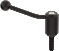 KIPP - M16 x 2.0, 1.61" Hub Diam, Steel Threaded Stud Adjustable Tension Lever with 20° Handle - 1.97" Stud Length, 5.06" OAL, 3.52" High - Eagle Tool & Supply