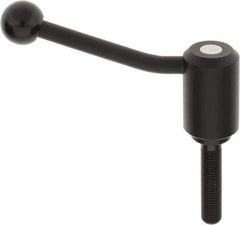 KIPP - M16 x 2.0, 1.61" Hub Diam, Steel Threaded Stud Adjustable Tension Lever with 20° Handle - 2-3/4" Stud Length, 5.06" OAL, 3.52" High - Eagle Tool & Supply