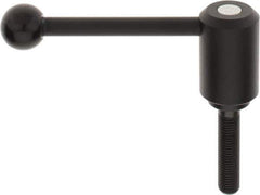 KIPP - M16 x 2.0, 1.61" Hub Diam, Steel Threaded Stud Adjustable Tension Lever with 0° Handle - 2-3/4" Stud Length, 5.3" OAL, 2.22" High - Eagle Tool & Supply