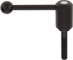 KIPP - M16 x 2.0, 1.61" Hub Diam, Steel Threaded Stud Adjustable Tension Lever with 0° Handle - 3.15" Stud Length, 5.3" OAL, 2.22" High - Eagle Tool & Supply