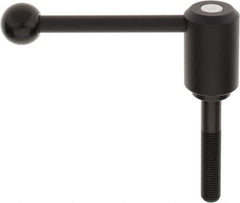 KIPP - M16 x 2.0, 1.61" Hub Diam, Steel Threaded Stud Adjustable Tension Lever with 0° Handle - 3.54" Stud Length, 5.3" OAL, 2.22" High - Eagle Tool & Supply