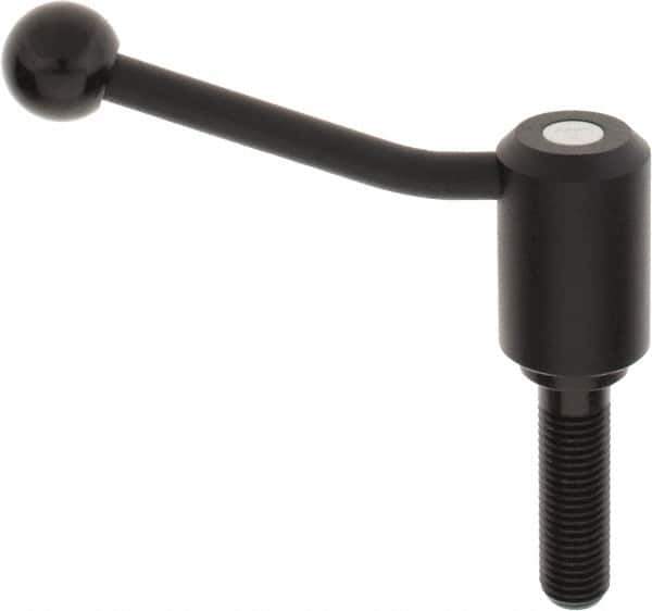 KIPP - M20 x 2.5, 1.61" Hub Diam, Steel Threaded Stud Adjustable Tension Lever with 20° Handle - 2-3/4" Stud Length, 5.06" OAL, 3.52" High - Eagle Tool & Supply