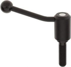 KIPP - M20 x 2.5, 1.61" Hub Diam, Steel Threaded Stud Adjustable Tension Lever with 20° Handle - 2-3/4" Stud Length, 5.06" OAL, 3.52" High - Eagle Tool & Supply