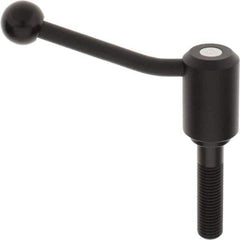 KIPP - M20 x 2.5, 1.61" Hub Diam, Steel Threaded Stud Adjustable Tension Lever with 20° Handle - 3.15" Stud Length, 5.06" OAL, 3.52" High - Eagle Tool & Supply