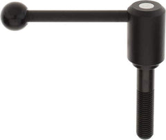 KIPP - M20 x 2.5, 1.61" Hub Diam, Steel Threaded Stud Adjustable Tension Lever with 0° Handle - 3.54" Stud Length, 5.3" OAL, 2.22" High - Eagle Tool & Supply