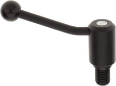 KIPP - M24 x 3.0, 1.61" Hub Diam, Steel Threaded Stud Adjustable Tension Lever with 20° Handle - 1.18" Stud Length, 5.06" OAL, 3.52" High - Eagle Tool & Supply