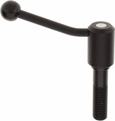 KIPP - M24 x 3.0, 1.61" Hub Diam, Steel Threaded Stud Adjustable Tension Lever with 20° Handle - 3.54" Stud Length, 5.06" OAL, 3.52" High - Eagle Tool & Supply